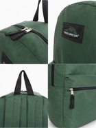 Рюкзак школьный на молнии, с карманом, однотонный, размер 30×12×40 см, хаки - Фото 4