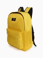Рюкзак молодёжный на молнии, с карманом, однотонный, размер 29×12×39 см, жёлтый - Фото 4