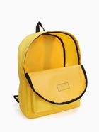 Рюкзак молодёжный на молнии, с карманом, однотонный, размер 29×12×39 см, жёлтый - Фото 8