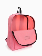 Рюкзак молодёжный на молнии, с карманом, однотонный, размер 29×12×39 см, нежно-розовый - Фото 7