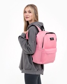 Рюкзак молодёжный на молнии, с карманом, однотонный, размер 29×12×39 см, нежно-розовый - Фото 4