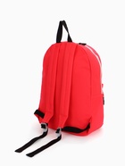 Рюкзак молодёжный на молнии, с карманом, однотонный, 29×12×39 см, красный - Фото 6