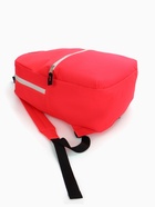 Рюкзак молодёжный на молнии, с карманом, однотонный, 29×12×39 см, красный - Фото 8