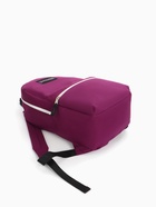 Рюкзак молодёжный на молнии, с карманом, однотонный, 29×12×39 см, фиолетовый - Фото 8