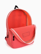 Рюкзак молодёжный на молнии, с карманом, однотонный, размер 29×12×39 см, розовый - Фото 4