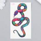 Татуировка на тело цветная "Цветочная змея" 10,5х6 см - Фото 2