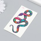 Татуировка на тело цветная "Цветочная змея" 10,5х6 см - Фото 3