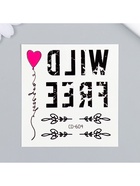 Переводные тату чёрные Wild free, временные татуировки, 8×7.5 см - Фото 3