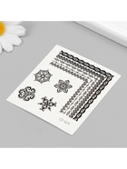 Переводные тату на тело чёрные «Узорный уголок», 8×7.5 см - Фото 4