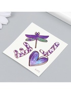 Переводная тату цветная «Стрекоза любви», временная татуировка, 6×6 см - Фото 4