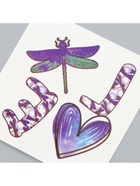 Переводная тату цветная «Стрекоза любви», временная татуировка, 6×6 см - Фото 5