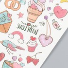 Переводные тату цветные «Письмо любви», временные татуировки с блёстками, 12×7.5 см - Фото 3