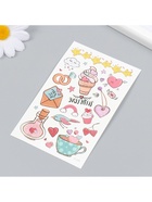 Переводные тату цветные «Письмо любви», временные татуировки с блёстками, 12×7.5 см - Фото 4