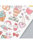 Переводные тату цветные «Письмо любви», временные татуировки с блёстками, 12×7.5 см - Фото 5