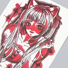 Татуировка на тело цветная "Девочка-кошка" 17,5х12 см - фото 23144810
