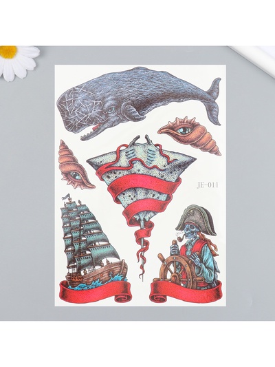 Переводные тату на тело цветные «Морские истории», 21×14.8 см