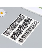 Переводные тату на тело чёрные «Ажурные ленты», 21×14.8 см - фото 43155119