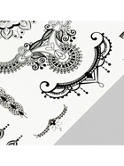 Переводные тату на тело чёрные «Украшения в стиле мехенди», 21×14.8 см - фото 43155124