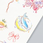Татуировка на тело цветная "Милые бабочки и дельфин" 18х11 см - Фото 3