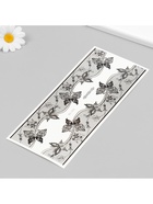 Переводные тату на тело чёрные «Сетка с ажурными бабочками», 24×10.5 см 9884283 - фото 16469705