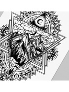 Переводная тату на тело чёрная «Горы в треугольнике», 21×14.8 см 9884300 - фото 14619191