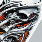Татуировка на тело цветная "Скелет в пламени" 48х17 см - фото 11014448