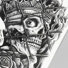 Татуировка на тело черная "Череп с короной и девушка" 48х17 см - фото 23145014