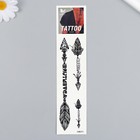 Татуировка на тело черная "Стрелы с перьями" 20,8х4,7 см - фото 320480680