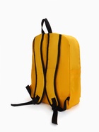 Рюкзак молодёжный на молнии, с карманом, однотонный, размер 29×12×39 см, ярко-жёлтый - Фото 6