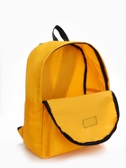 Рюкзак молодёжный на молнии, с карманом, однотонный, размер 29×12×39 см, ярко-жёлтый - Фото 10