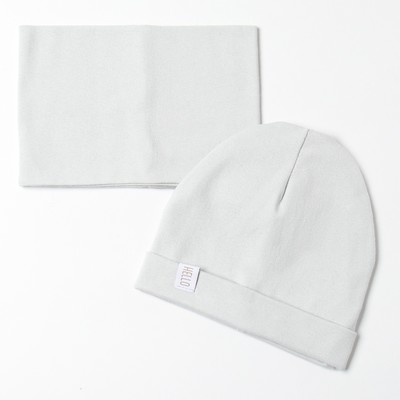 Шапка детская со снудом «Крошка Я», размер 40, серая