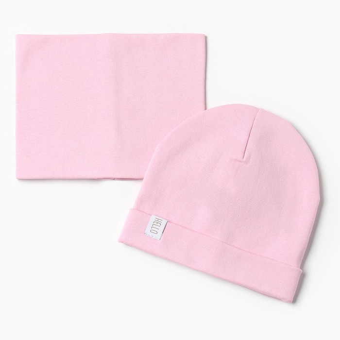 Шапочка детская Крошка я со снудом, р. 40, розовый - Фото 1