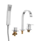 УЦЕНКА Смеситель на борт ванны ZEIN NB-3, на 4 отверстия, комплект, высокий излив, хром - Фото 1