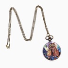 Часы карманные «Сова», кварцевые, циферблат d=3.5 см, цепочка 80 см - Фото 3