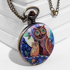 Часы карманные «Сова», кварцевые, циферблат d=3.5 см, цепочка 80 см - Фото 5