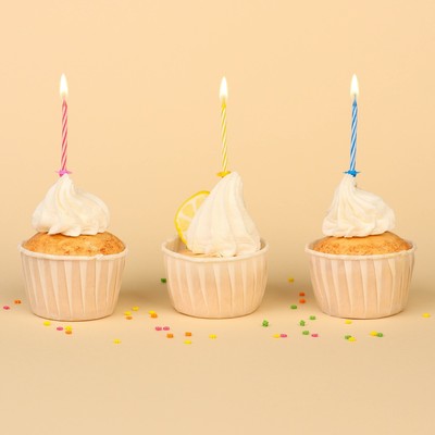 Набор свечей для торта, 24 шт, Синий трактор