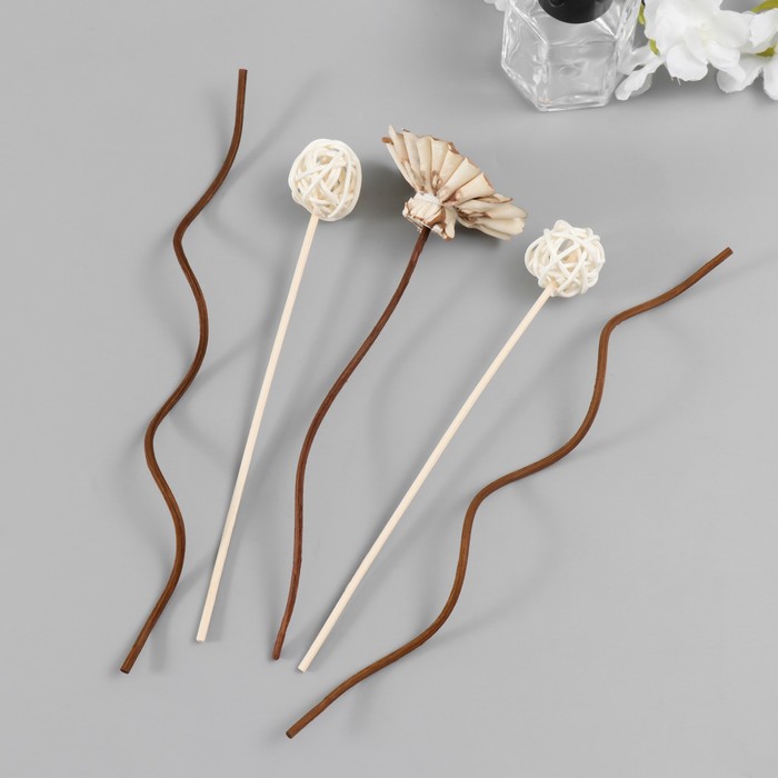 Палочки для аромадиффузора из ротанга «Цветок лотоса», набор 5 шт. - Фото 1