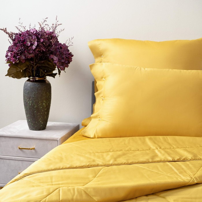 Одеяло, размер 160х220 см, цвет горчичный - Фото 1