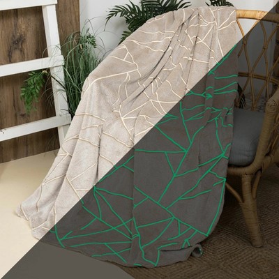 Плед светящийся в темноте Casa Conforte Stella Ice shards, 150×220 см, бежевый, фланель 190 г/м