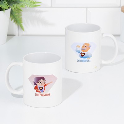 Набор кружек для двоих, сублимация "Sупер", 2 кружки, 320 мл