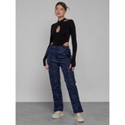 Горнолыжный костюм женский, размер 44, цвет тёмно-синий - Фото 9