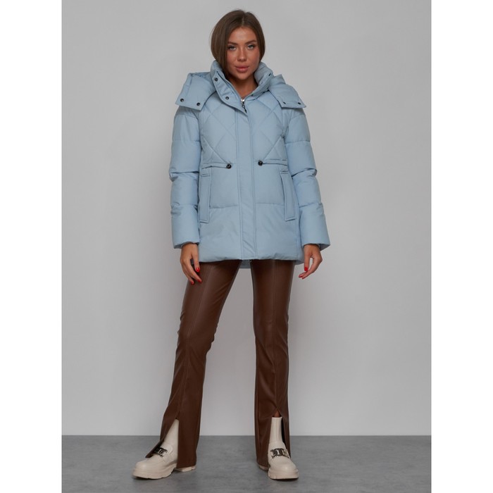 Куртка зимняя женская, размер 42, цвет голубой - Фото 1