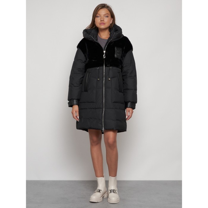 Куртка зимняя женская, размер 52, цвет чёрный