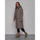 Пальто утепленное двухстороннее женское, размер 48, цвет коричневый - Фото 2