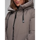 Пальто утепленное двухстороннее женское, размер 48, цвет коричневый - Фото 12