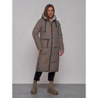 Пальто утепленное двухстороннее женское, размер 48, цвет коричневый - Фото 3