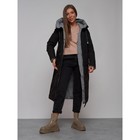 Пальто утепленное двухстороннее женское, размер 44, цвет чёрный - Фото 21