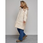 Пальто утепленное зимнее женское, размер 42, цвет бежевый - Фото 3