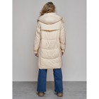 Пальто утепленное зимнее женское, размер 42, цвет бежевый - Фото 4