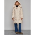 Пальто утепленное зимнее женское, размер 42, цвет бежевый - Фото 7